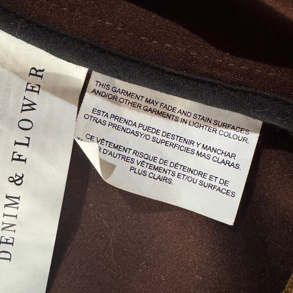 Denim & Flower Small Faux Suede Jacket Full-Zip Pocket Stretch Ricky Singh Brown - Picture 9 of 13